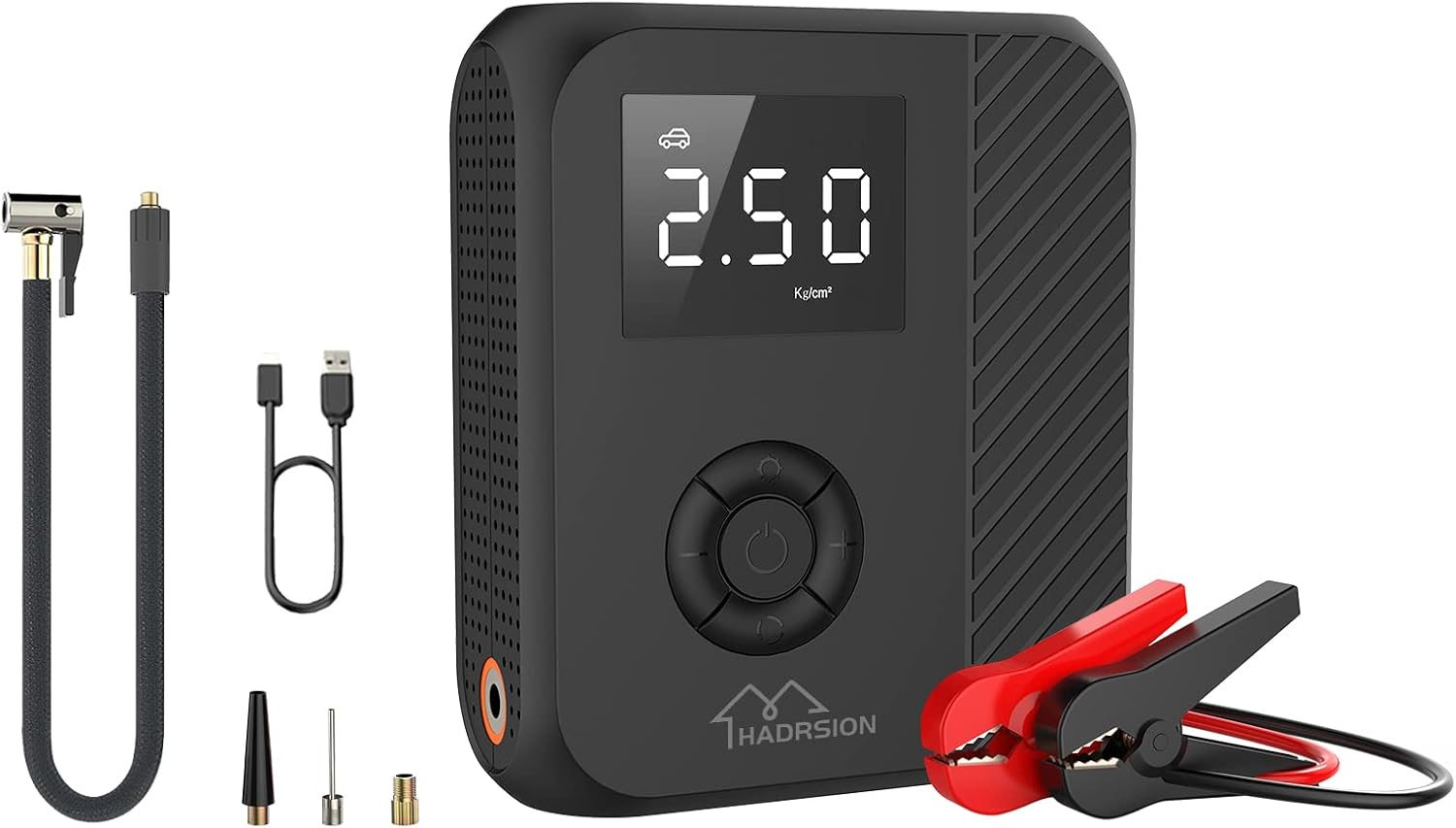 Car Tire Inflator and Jump Starter, 12000mAh,150PSI Portable Air Compressor for Car Tires, Cordless Tire Infiator with Digital LCD Screen, Auto Shutoff Pack of 2