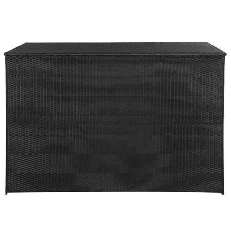 Garden Storage Box Black 59 inchx39.4 inchx39.4 inch Poly Rattan