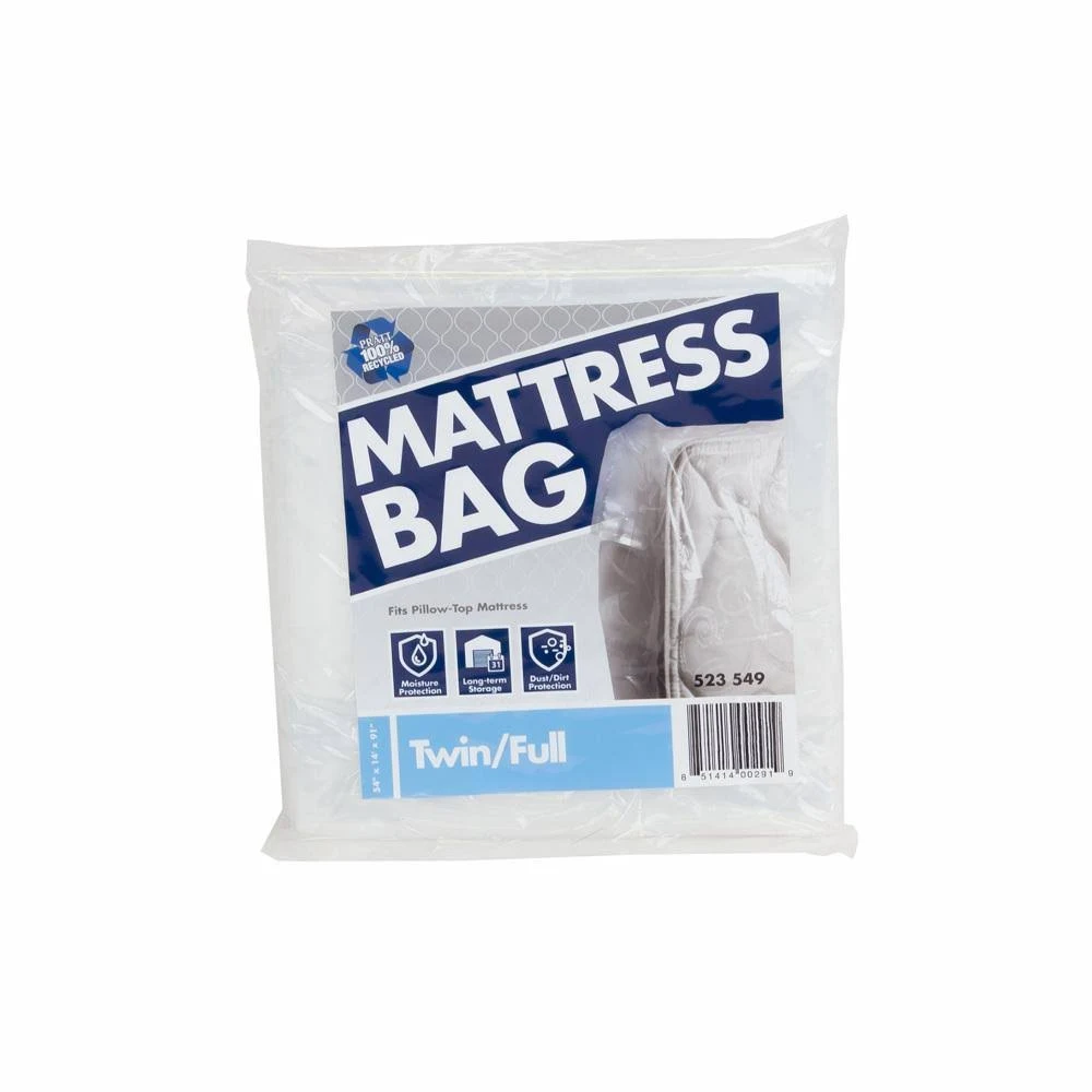 Pratt Retail Specialties 91 in. x 54 in. x 14 in. Twin and Full Mattress Bag 10 Pack
