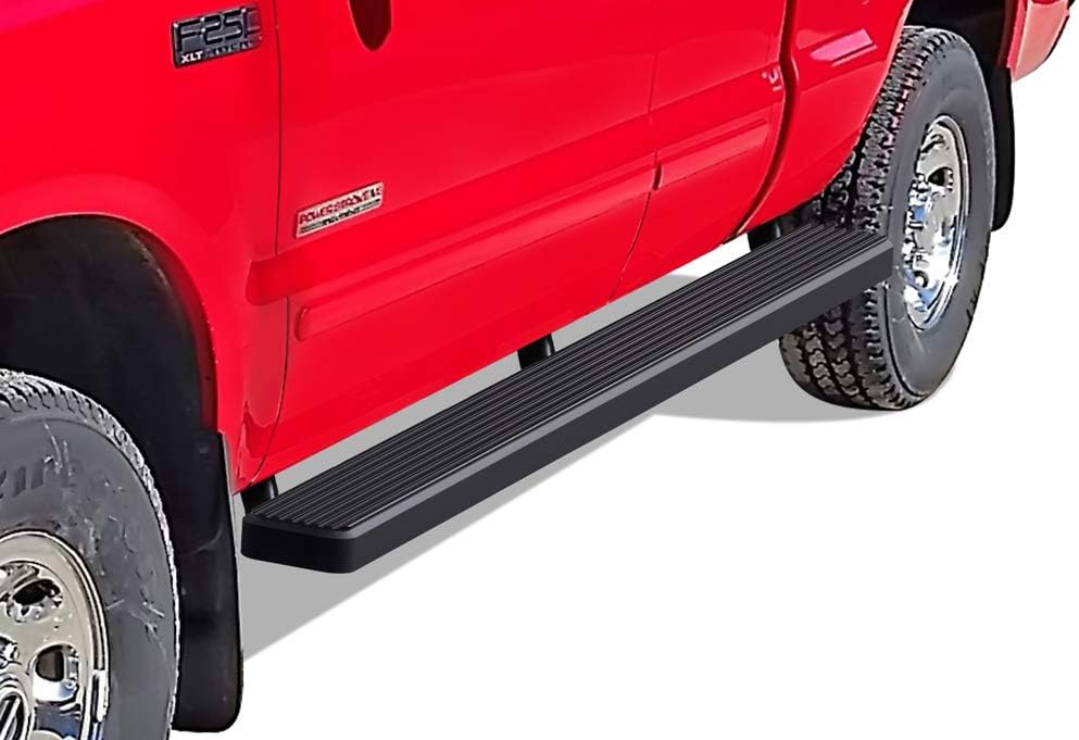 APS iBoard (Black Powder Coated 5 inches) Running Boards Nerf Bars Side Steps Step Rails Compatible with Ford F250 F350 Super Duty 1999-2016 Super Cab