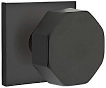 EMTEK Square Rosette Privacy Set with Matching Finish Octagon Knob - Choice of 6 Finishes - 5210OCTUS4 - Satin Brass (US4)