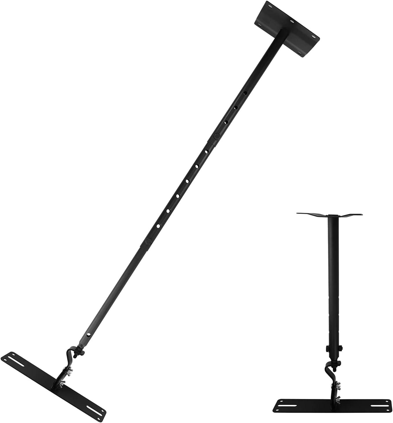 BIGalleons SPS-600L Drop Ceiling Speaker Mount, Long Pole Extendable Length 55-120cm, 360° Rotatable, Adjustable Speaker Mount Bracket Tilt 180°, Capacity 100 Lbs Black 2 Packs (Large Plate) Pack of 2