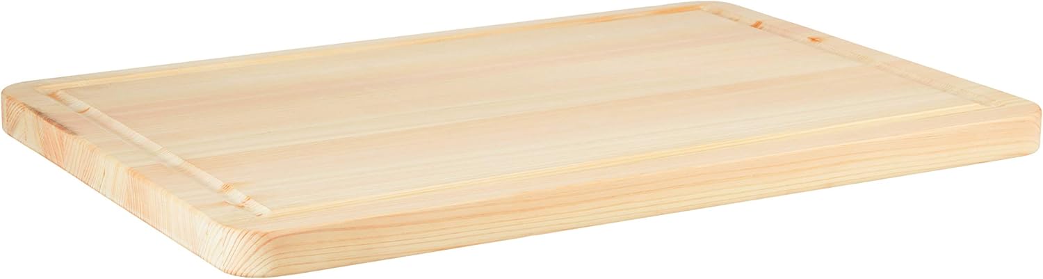Shun Hinoki Board, Large Wood Cutting Surface with Juice Groove, , 20 x 14 x 1 Inches