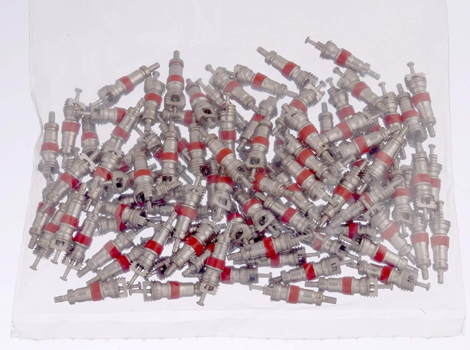 (Pack of 500) TPMS Nickel Plated Red Valve Cores Made in The USA for Schrader Valves, VA-01, for Use on Cars, Trucks, Bikes, HVAC