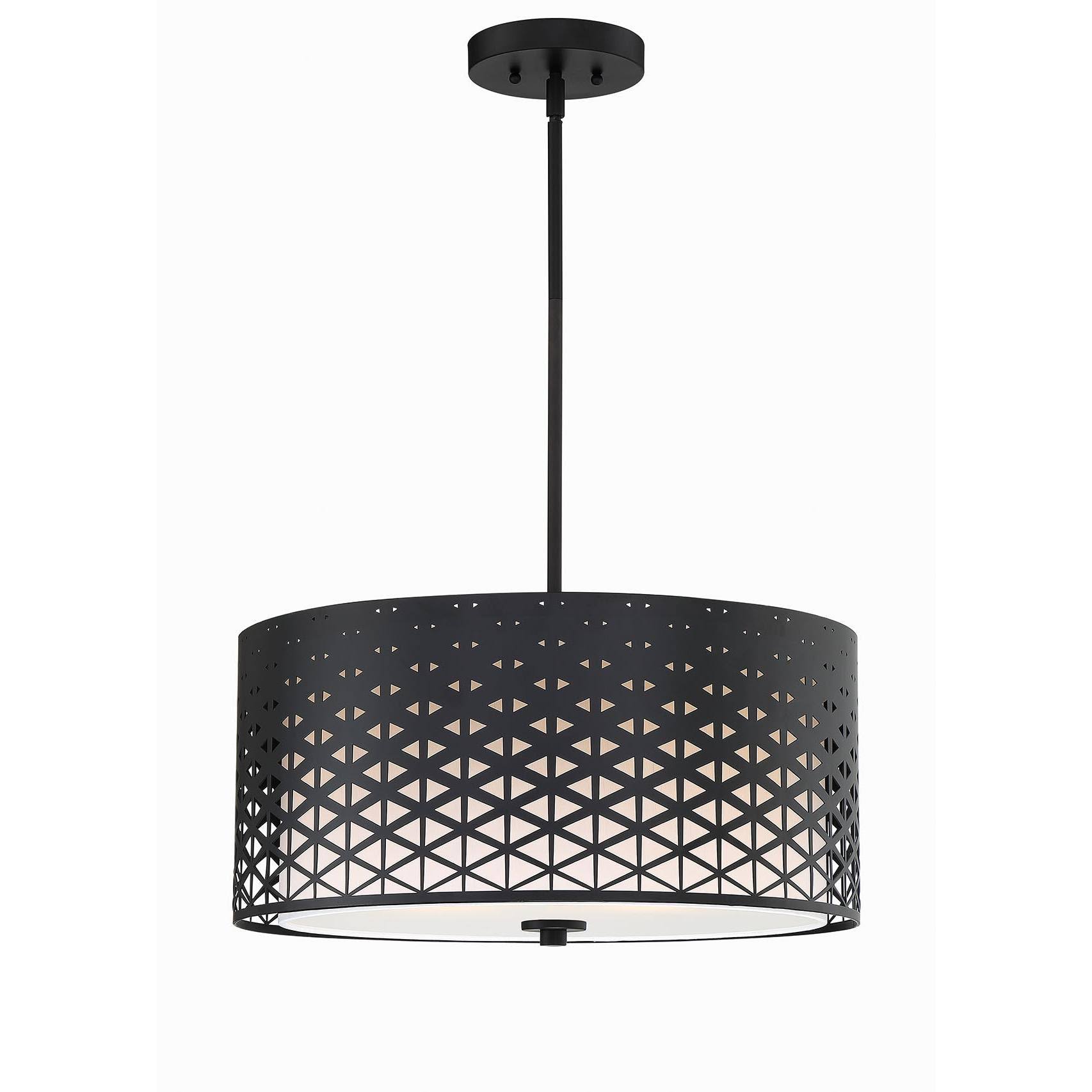 Park Harbor PHPL6613 3 Light 20x22 Wide Drum Chandelier Matte Black