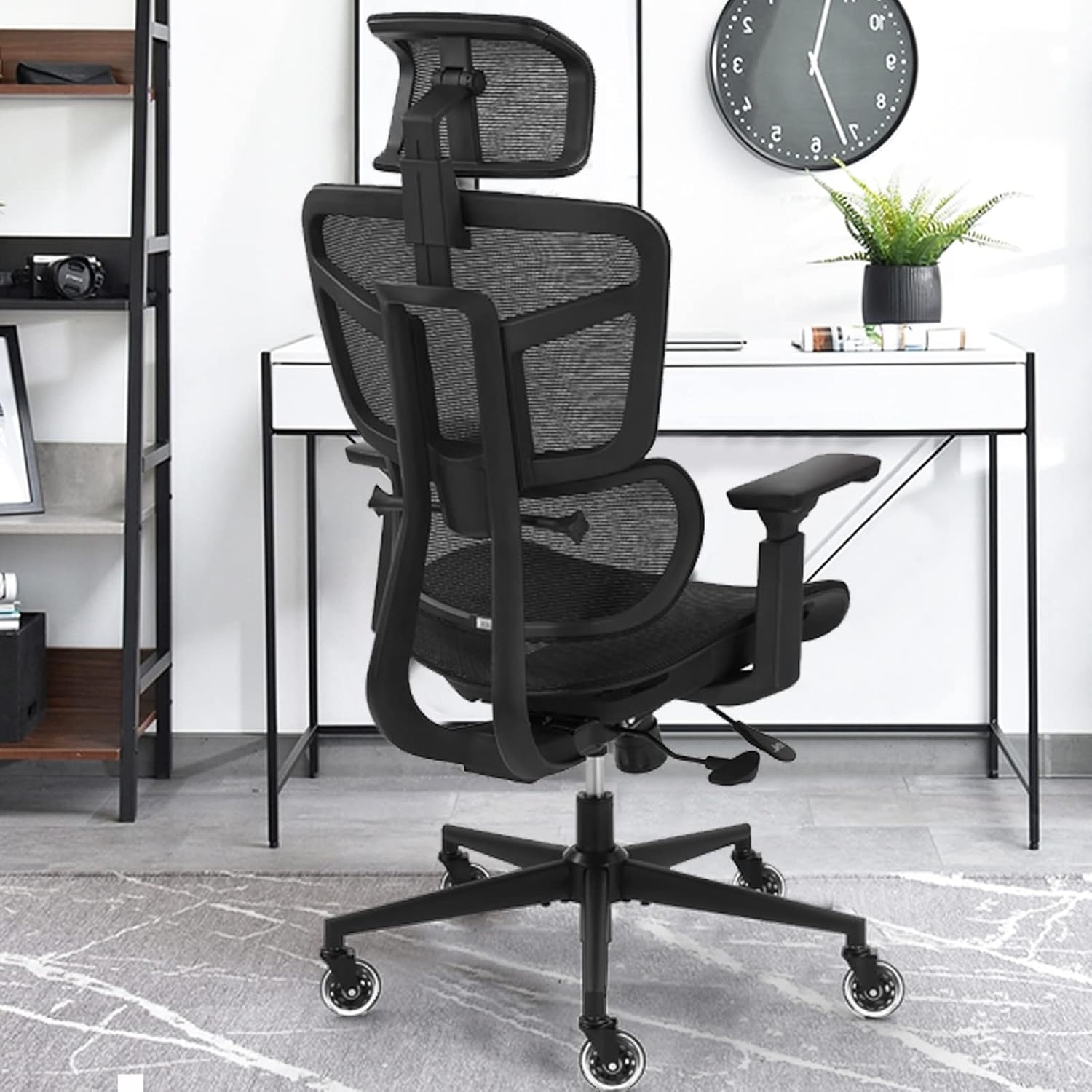 Ergonomic Office Chairs, Mesh Desk Chair with 3D Headrest, 5-Year Warranty Executive Chair with 8D Armrest, High Back Computer Chair, BIFMA Passed Task Chairs for Home Office, Black
