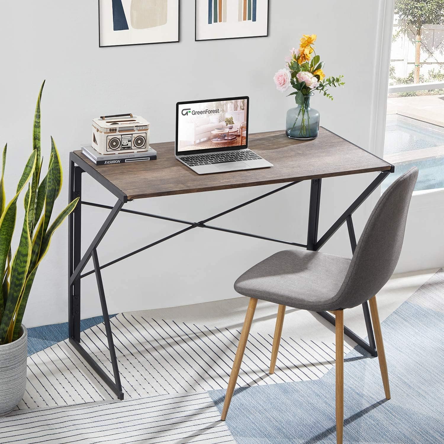 GreenForest Folding Desk No Assembly 40