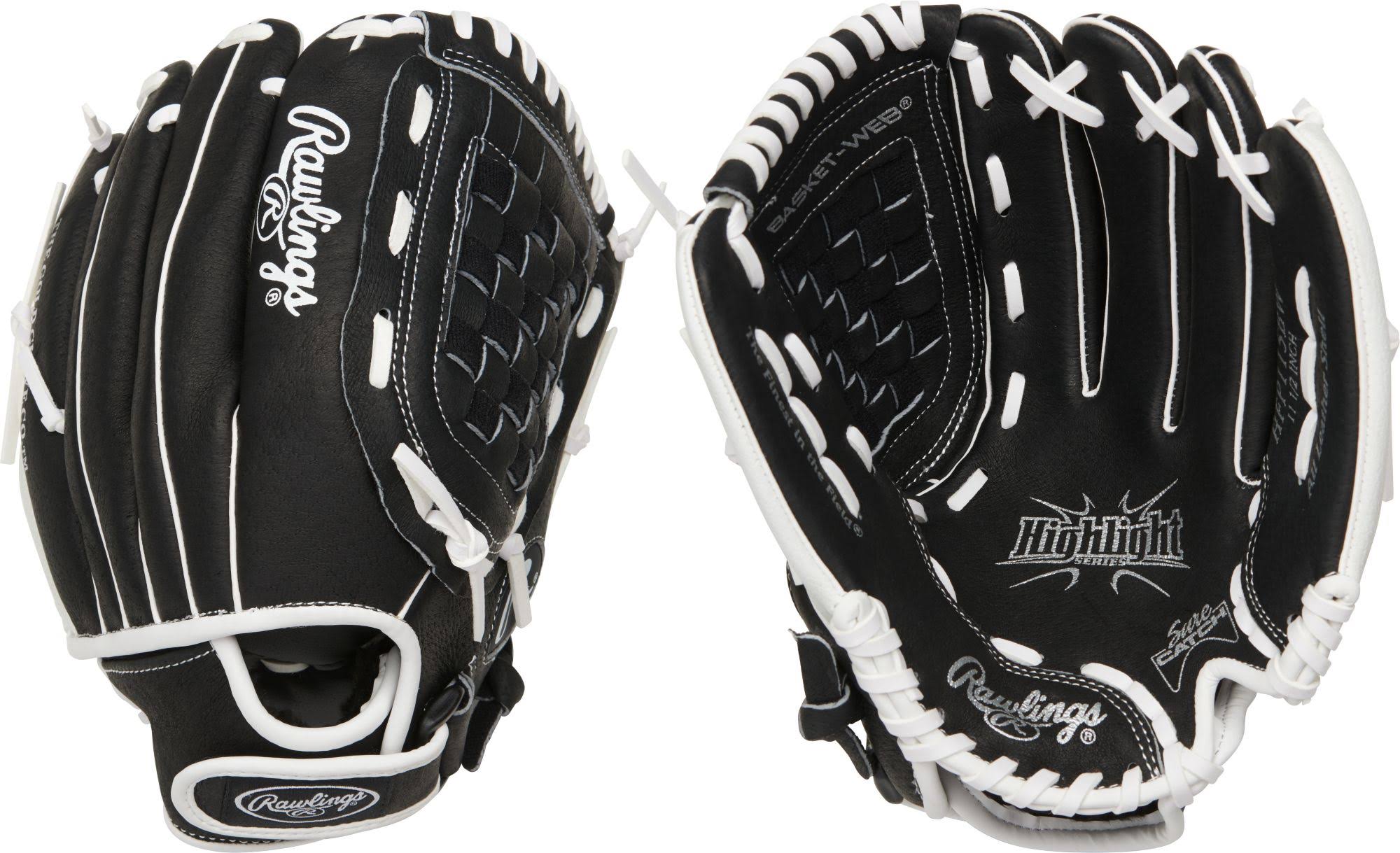 Rawlings 11.5&& Youth Highlight Series Fastpitch Glove 2020, Black