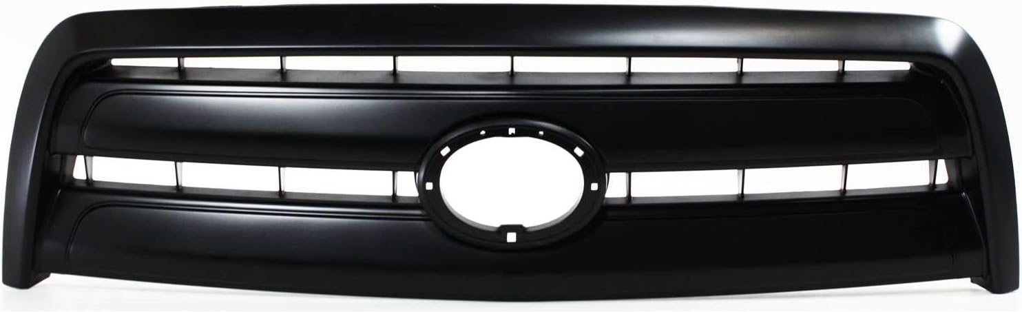 Evan-Fischer Grille Assembly Compatible with 2003-2006 Toyota Tundra ABS Plastic Painted Black Shell and Insert Regular/Access Cab Base Model