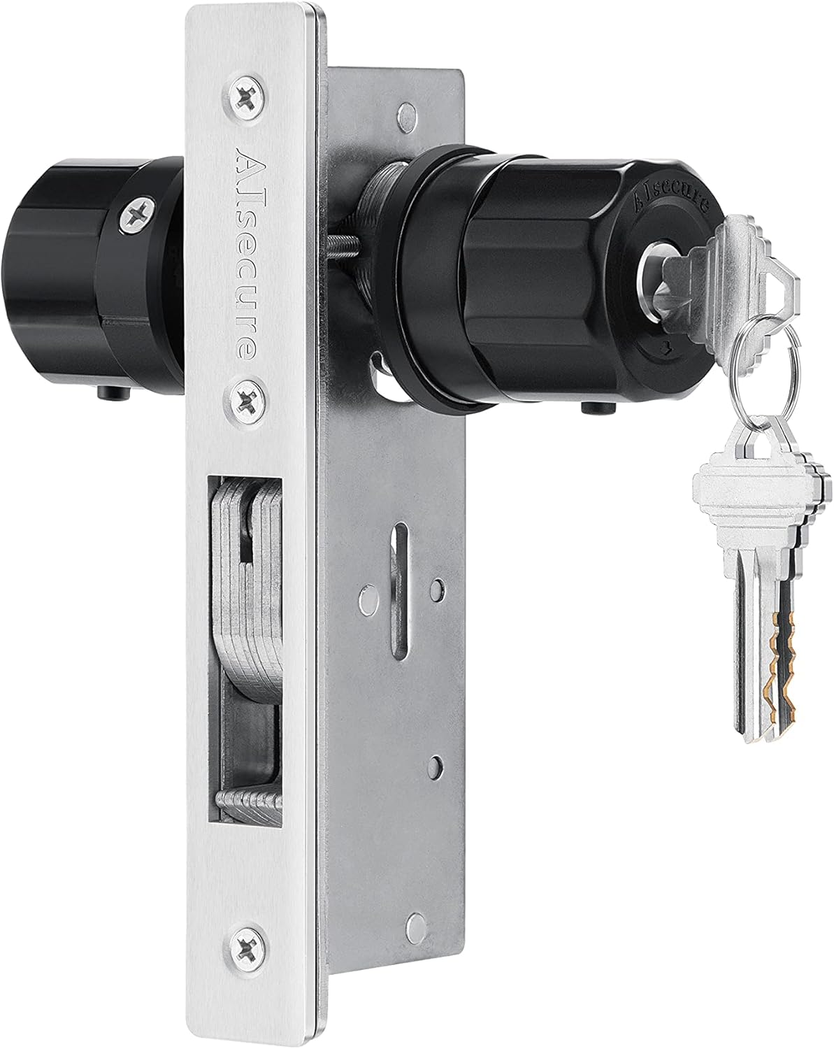Twist-to-Lock Storefront Door Lock keyless mechnically with an Anti-mislock Button,Backset 1.1/8