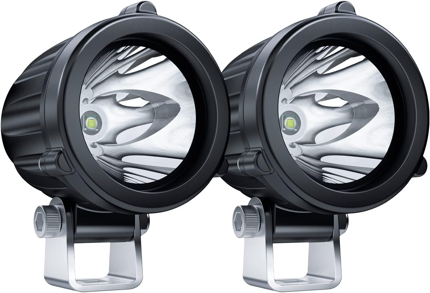 4WDKING 2 Inch LED Round Light, 20W Spot Driving Light Waterproof Off Road Ditch Light Work Lamp for Motorcycle ATV UTV Dirt Bike 4x4 Pickup Truck Boat Trailer, Pack of 2 Pcs