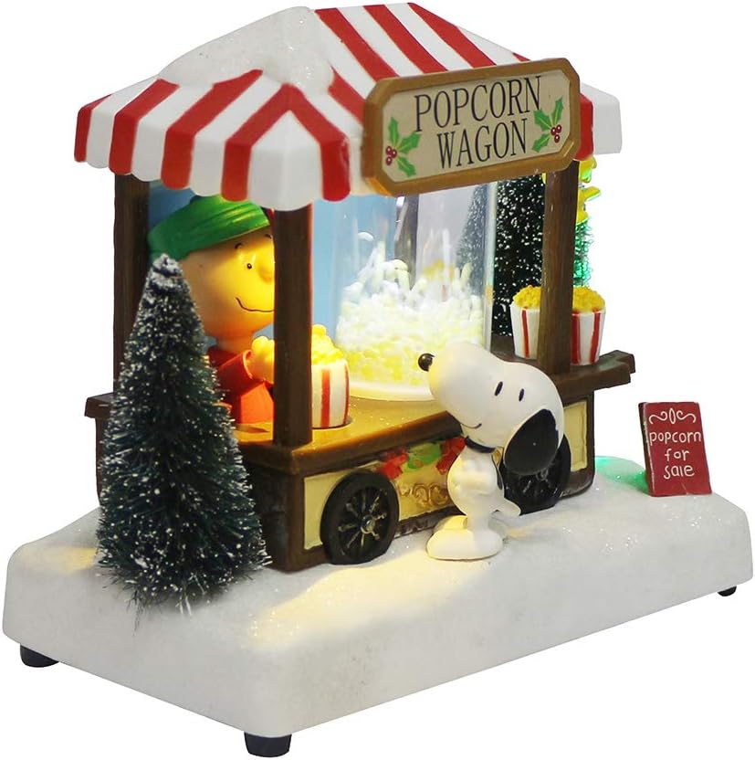Kurt S. Adler Kurt Adler 7-Inch Battery-Operated Peanuts LED Musical Table Piece, Multi Pack of 2
