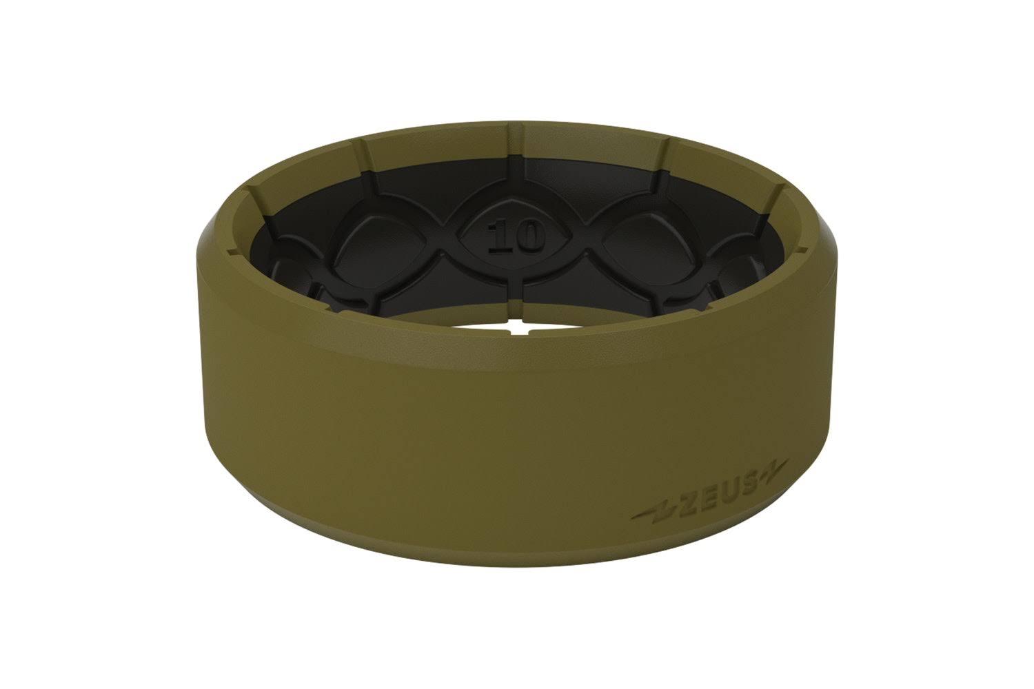 Groove Life Zeus Edge Silicone Ring, Olive Drab/Black, 12, R10-010-12