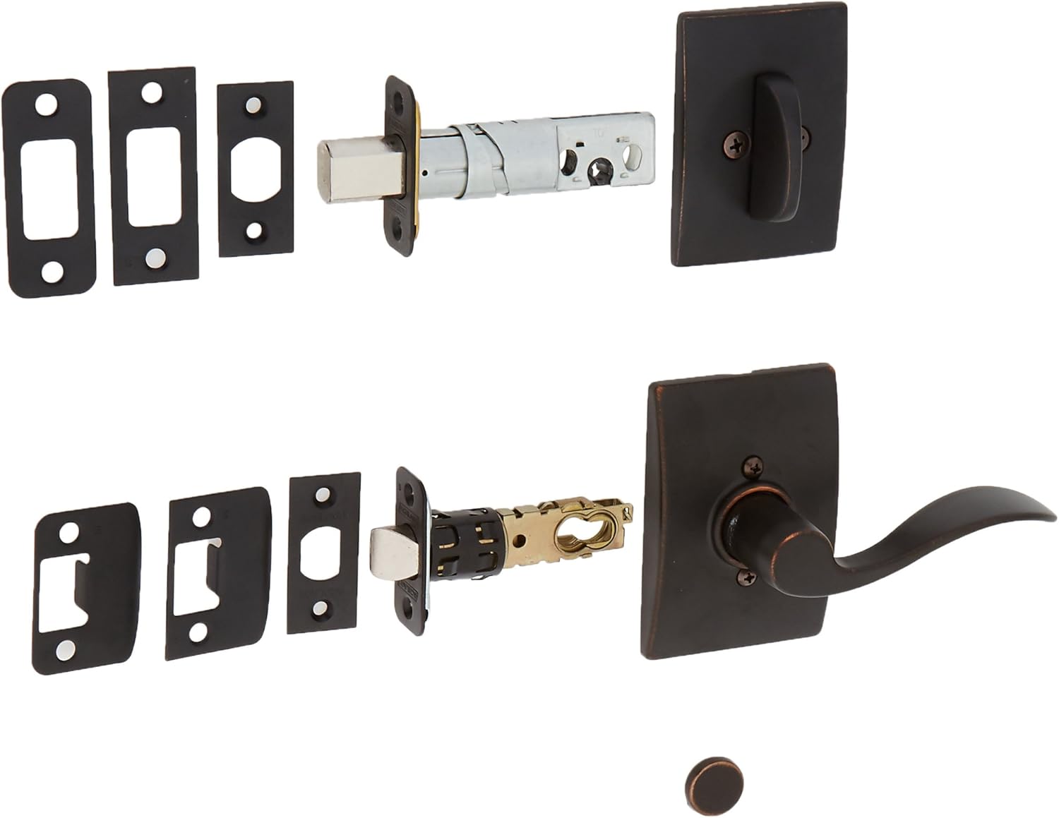 Schlage Lock Company F59ACC716CENLH Accent Left Handed Interior Pack Lever Set with Single Cy, Aged Bronze Pack of 2