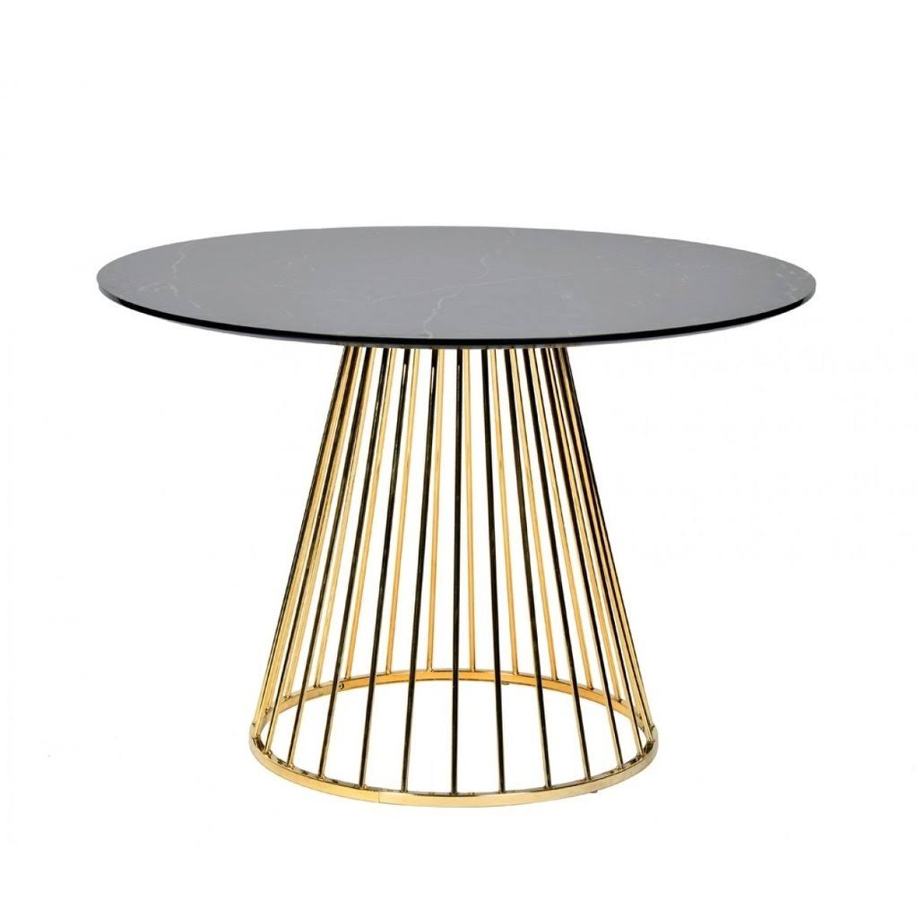 Modrest Holly Modern Black u0026 Gold Round Dining Table