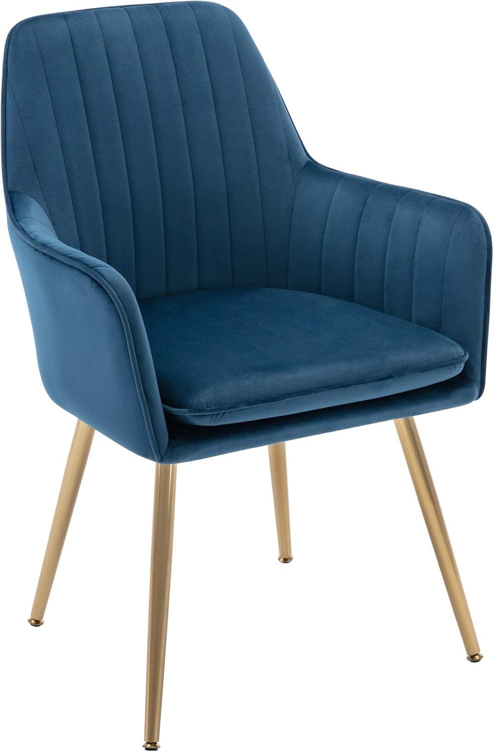 DMF Furniture Modern Velvet Accent Chair High Back Elegant Dinning Chairs with Arms in Living Guest Room (Single Gray)