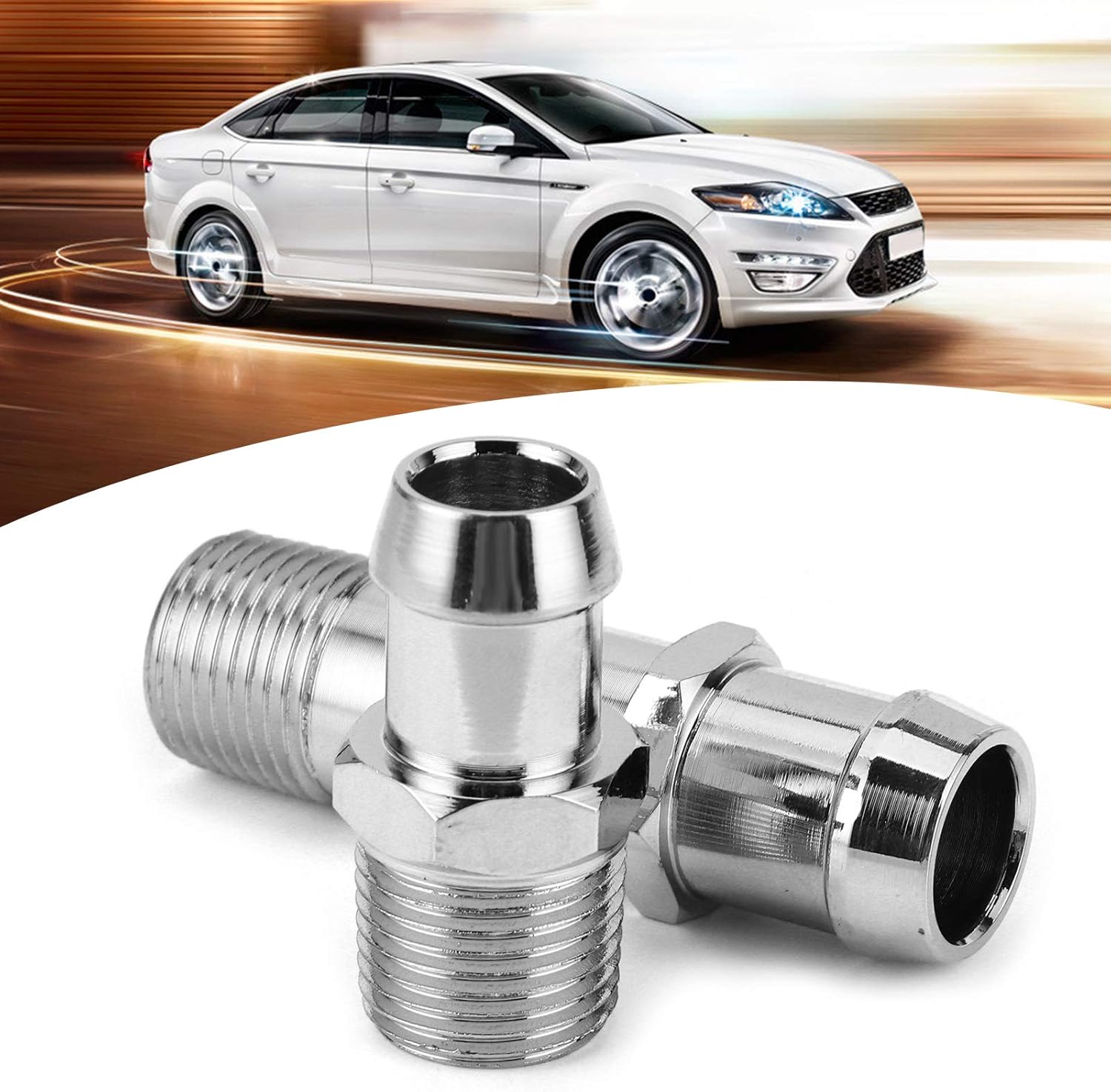 Heater Hose Connector, 2pcs Heater Hose Fittings Connector for 3/4in Water Pump 5/8in Intake Auto Car Accessory
