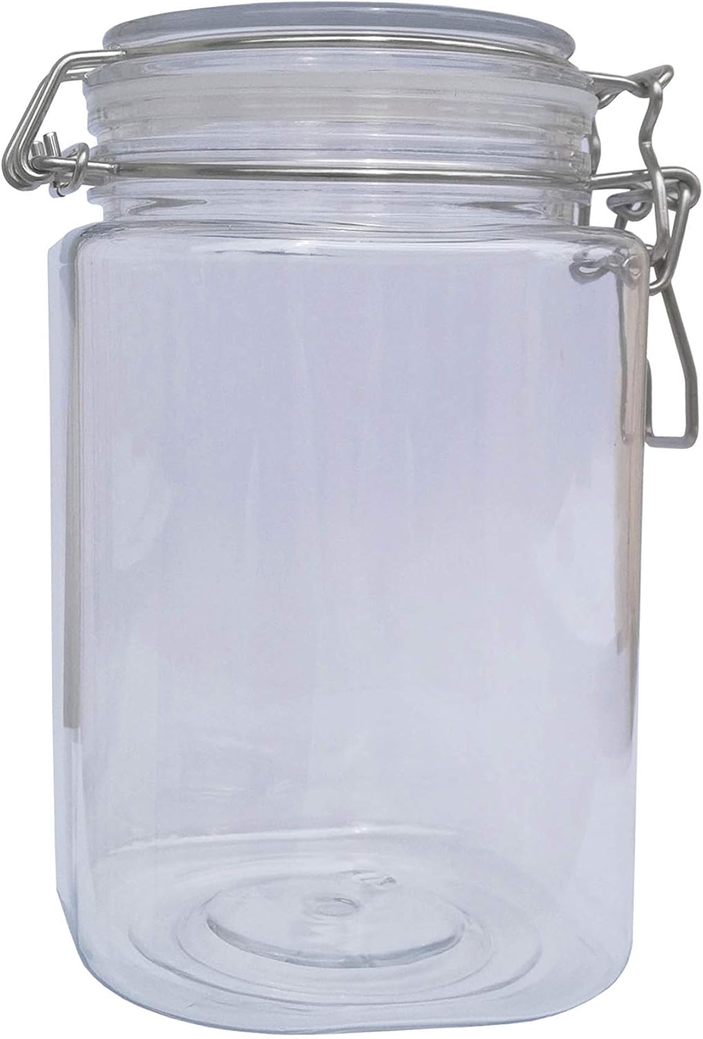 FixtureDisplays Wire Clasp PET Jar 800 ml Spice Jar Seal Paint Oil Storage Jar Container Lock 18615-800ML-6PK-FBA Pack of 2