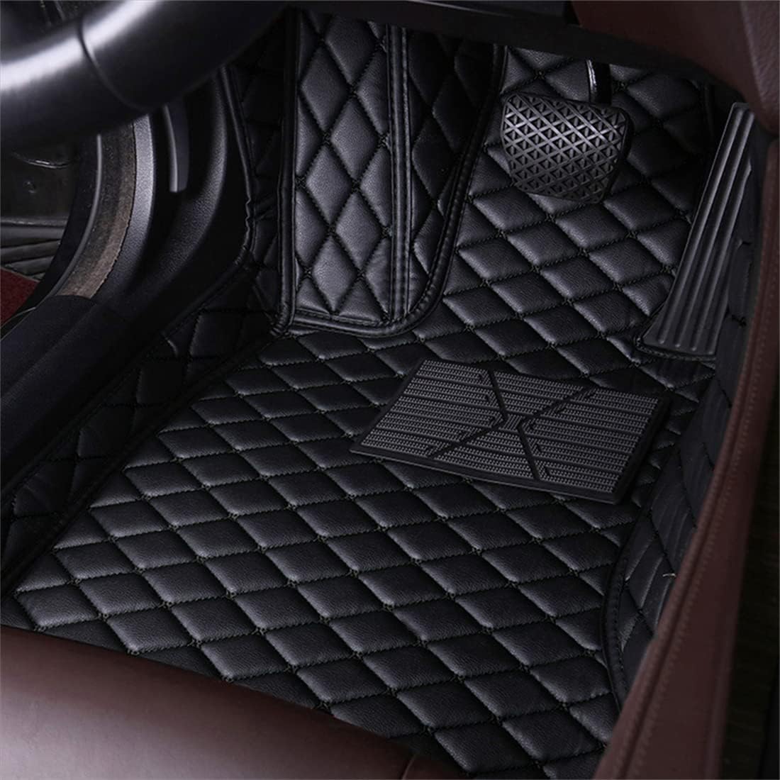 shshibo Main Driving Floor Mat is Compatible with for Q52018-2021Dustproof, Waterproof, Non-Slip, Durable, Car Mat Black.Black Beige