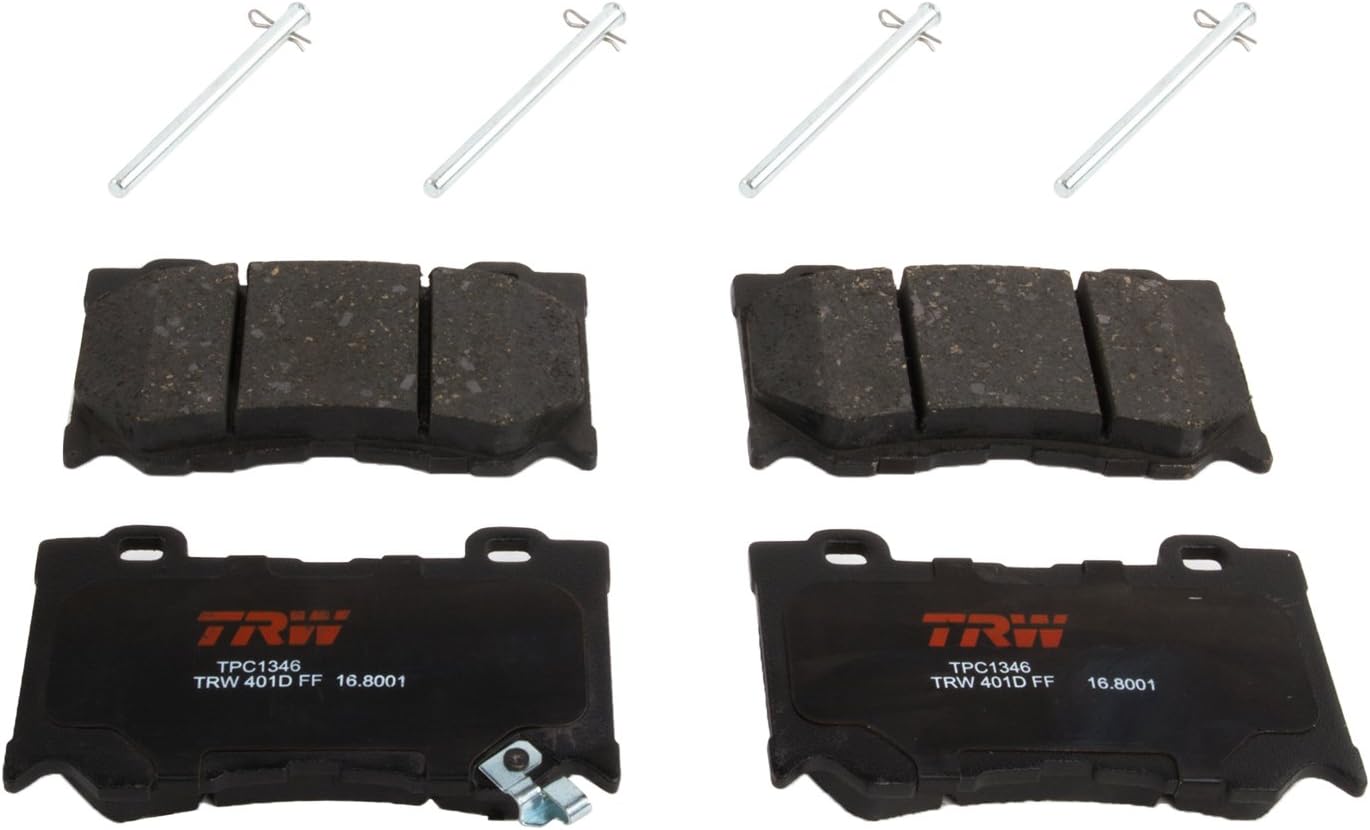 TRW TPC1347 Disc Brake Pad Set for Infiniti G37: 2008-2013 and other applications Rear, Black