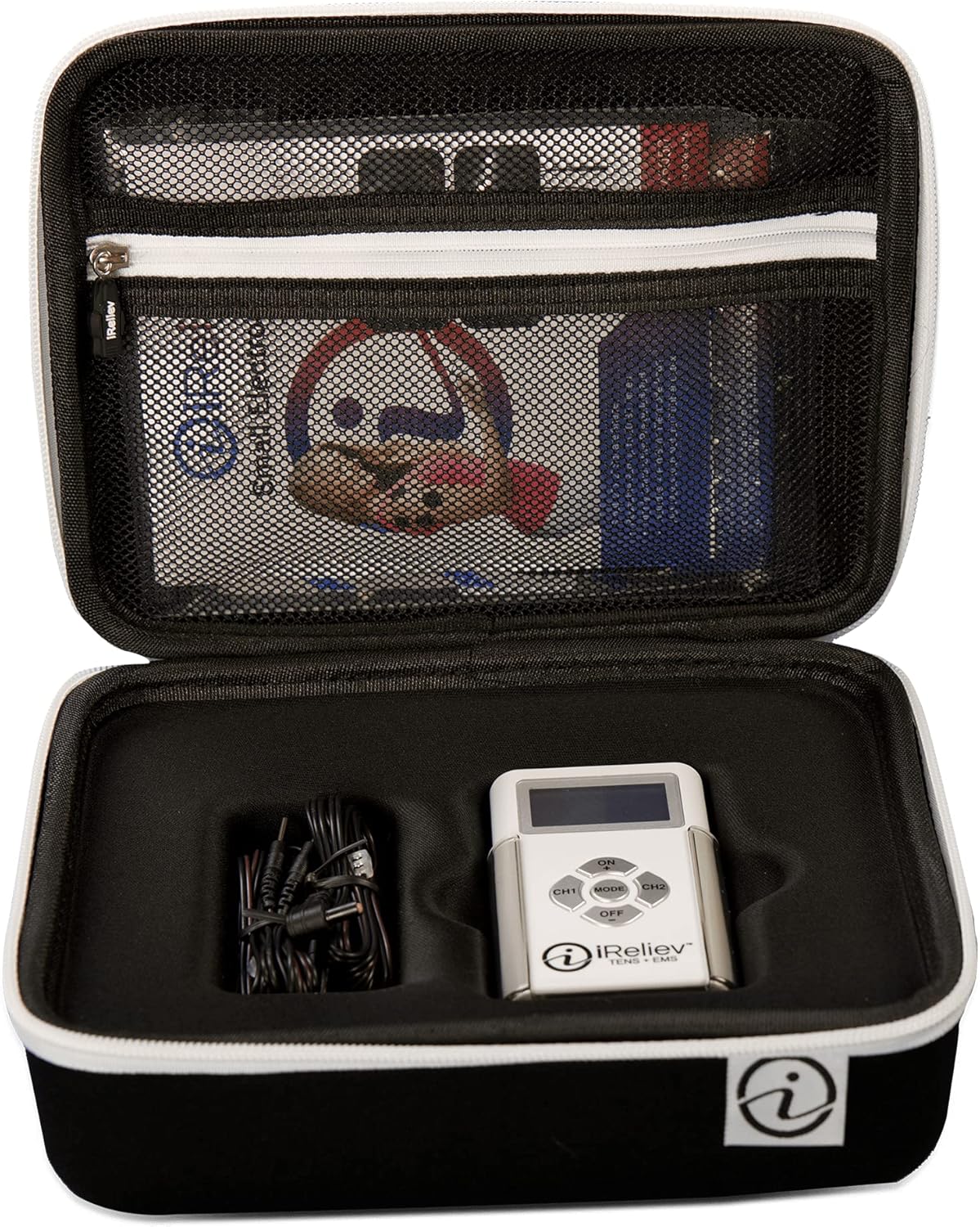 iReliev TENS Unit Muscle Stimulator Combination with Premium Carry Case - TENS for Pain Relief & Arthritis - EMS for Muscle Strength, Recovery, Relaxation - Back, Shoulders, Abs, Legs, Knees, & More
