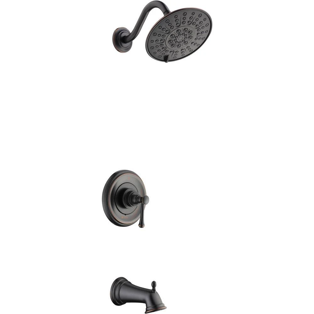 Glacier Bay Warnick Single-Handle 1-Spray Tub and Shower Faucet in Bronze (Valve Included) 3CZH28B