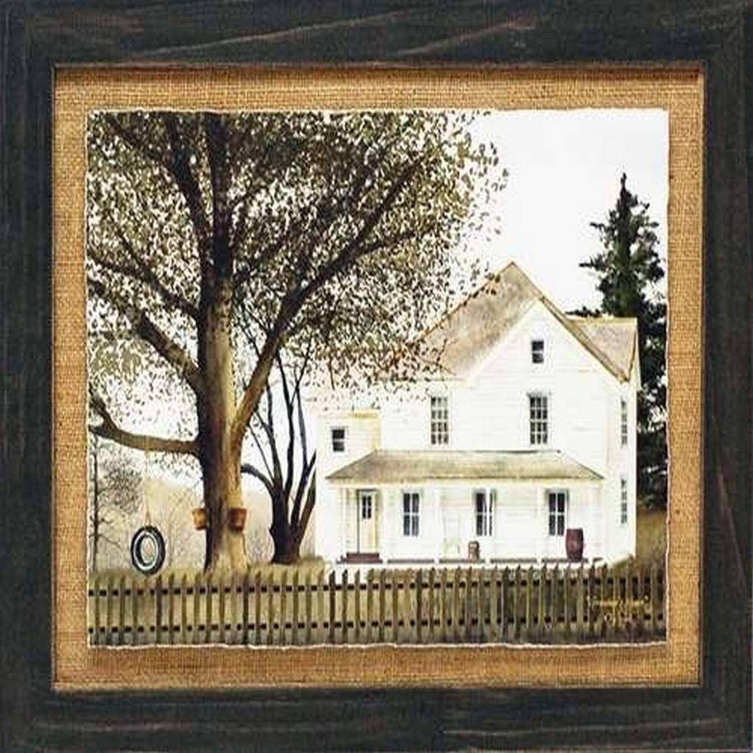 Artistic Reflections &Grandma&s House Primitive Country Farm Landscape& by Billy Jacobs Framed Graphic Art