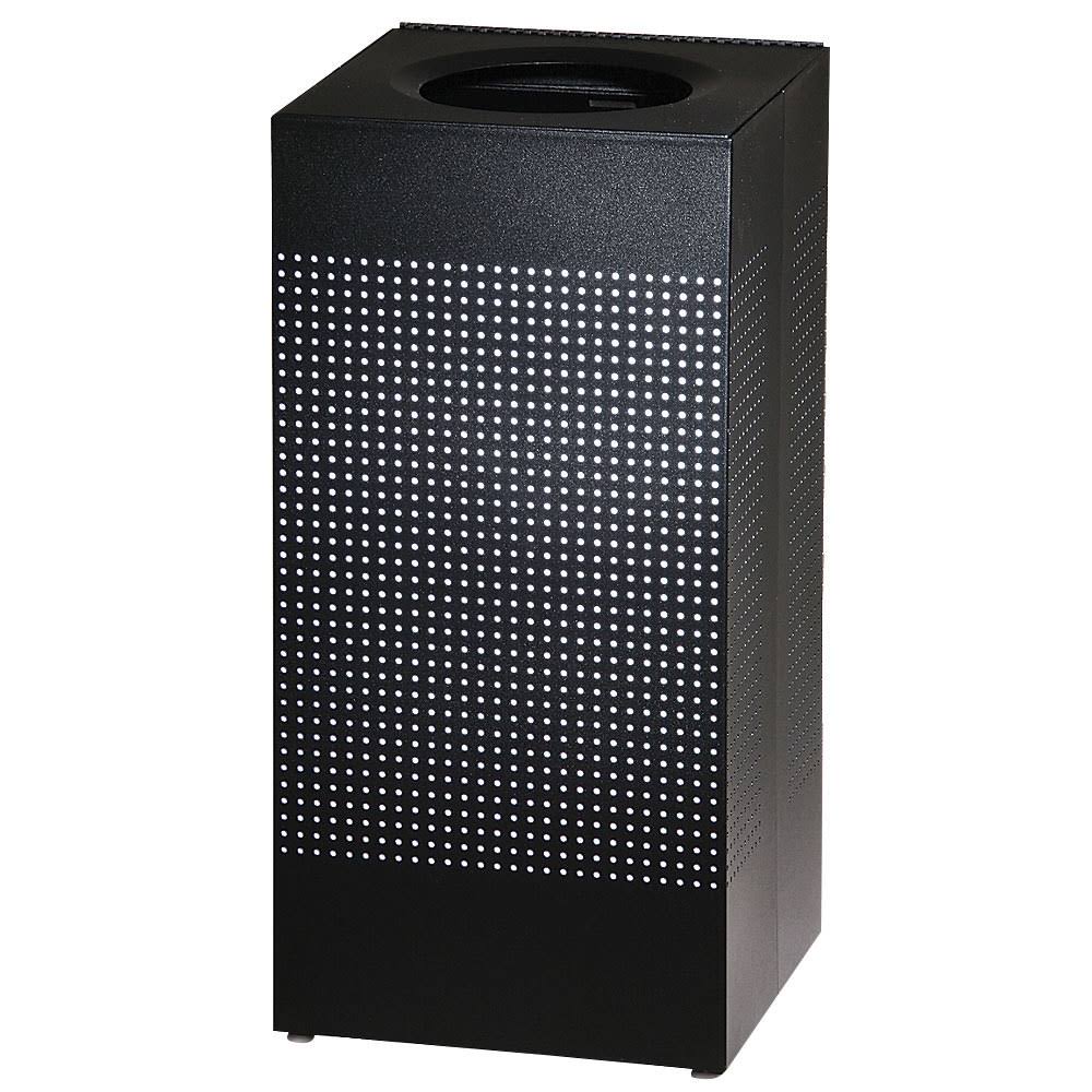 Rubbermaid FGSC14ERBTBK Silhouettes Black Steel Designer Waste Receptacle - 24 Gallon