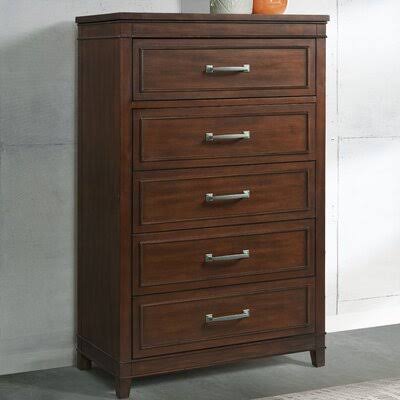 Thelma 5 - Drawer Bachelor&s Chest Laurel Foundry Modern Farmhouse Color: Coffee Walnut