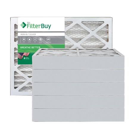 10x10x4 AFB Silver MERV 8 Pleated AC Furnace Air Filter. Pack of 6 Filters. 100% Produced in The USA.