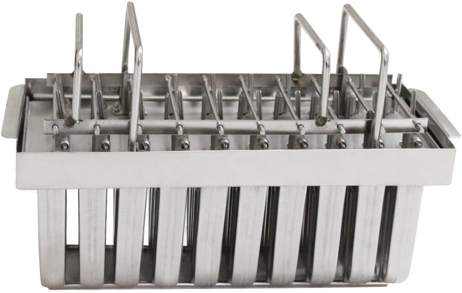 ZXMOTO 20pcs Commercial Popsicle Mold Stainless Steel Ice Lolly Popsicle Ice Cream Stick Holder 85ml Each Mold,Round Molds Pack of 2