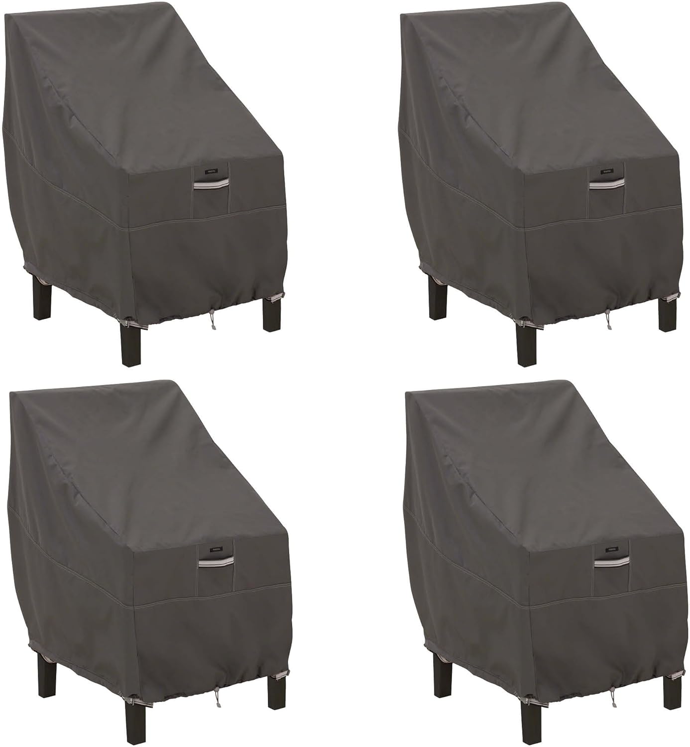 Classic Accessories Ravenna Water-Resistant 25.5 Inch High Back Patio Chair Cover, 4 Pack