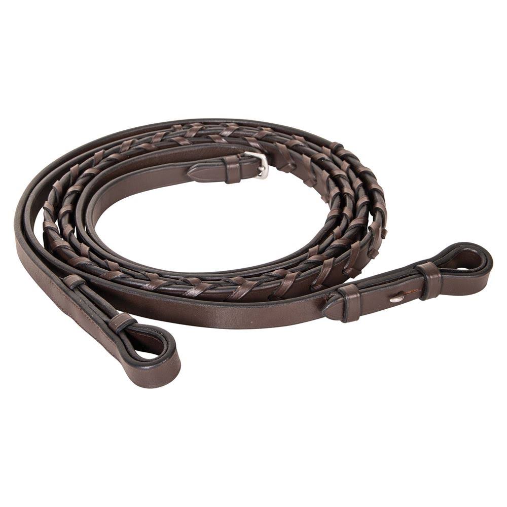 Pinnacle X-Long Laced Reins 5/8 x 64 Havana