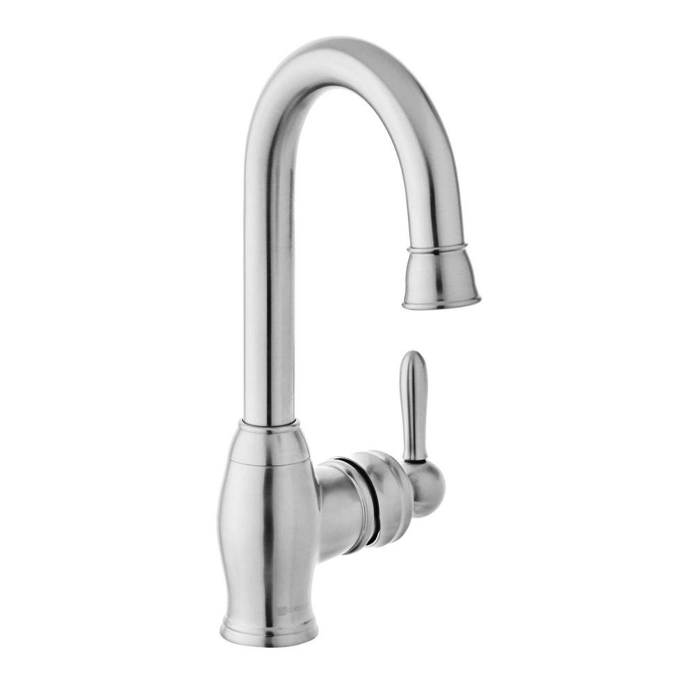 Glacier Bay Newbury Single-Handle Bar Faucet in Stainless Steel, Silver