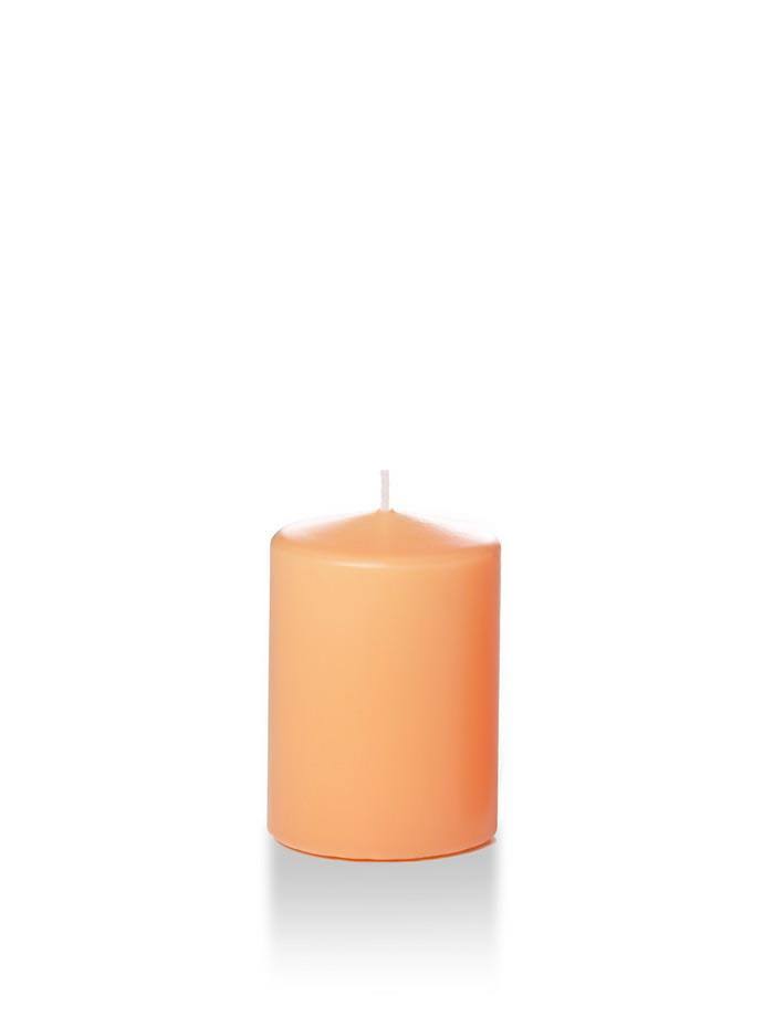 Set of 12, Wholesale Pillar Candles - Peach - 3x22X4x22