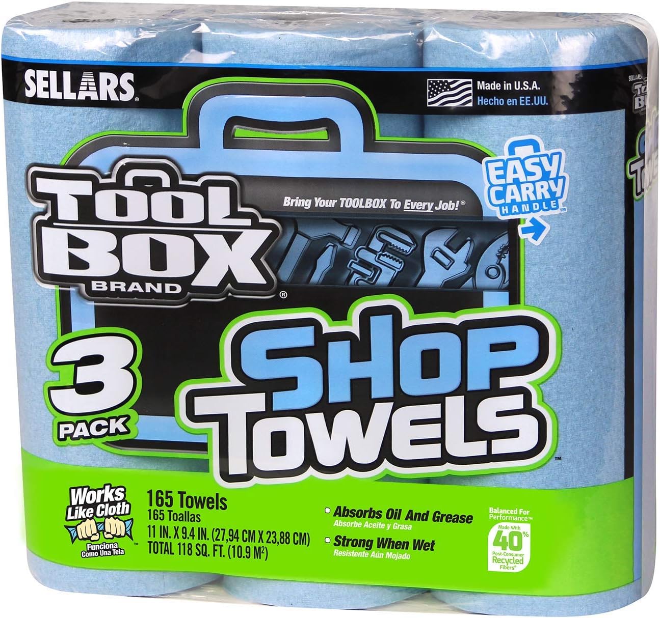 Sellars 54483 Toolbox Shop Towels 3-Pack, 11