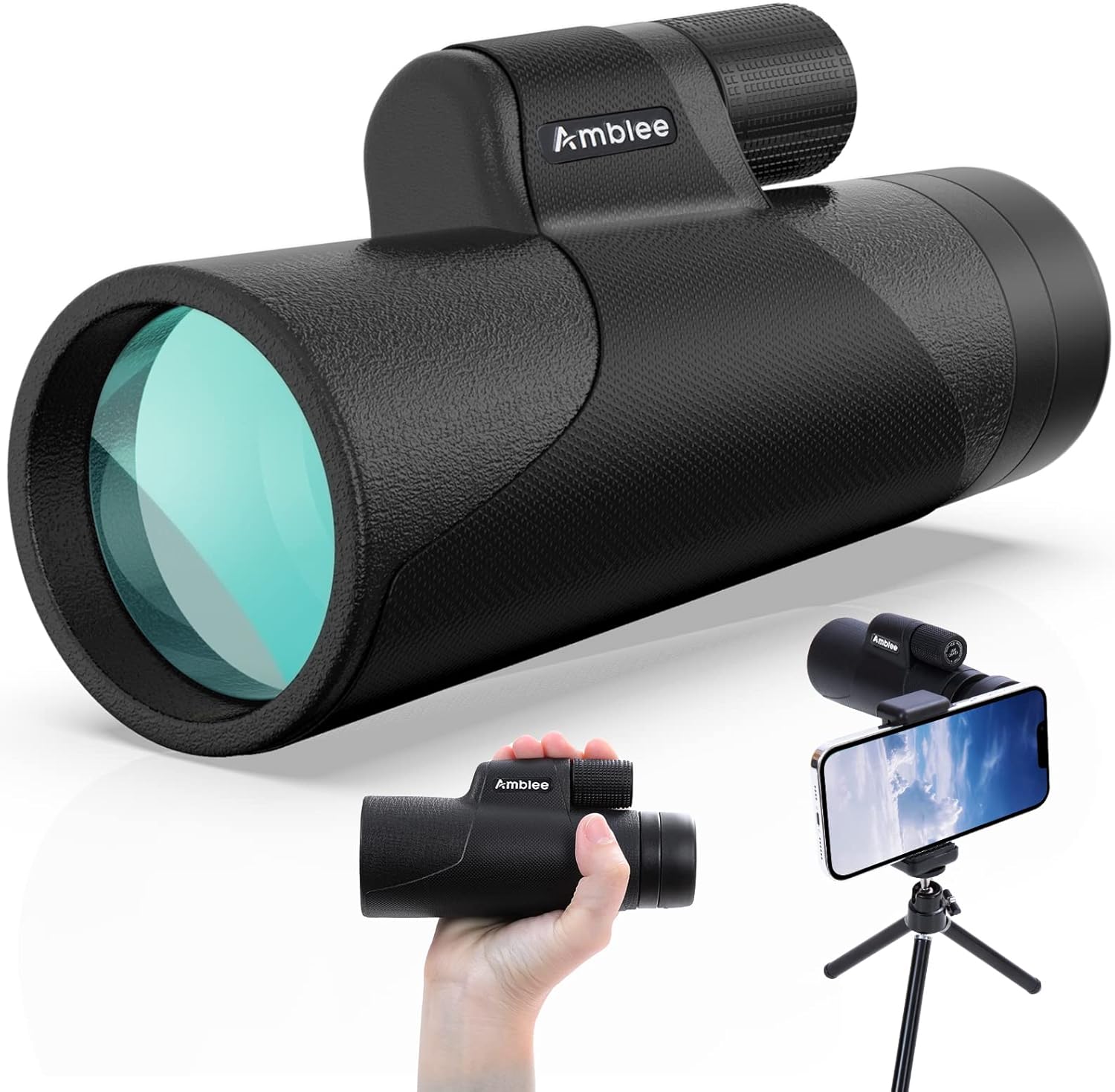12x50 Professional HD Monocular for Adults with Phone Adapter & Tripod Pack of 2