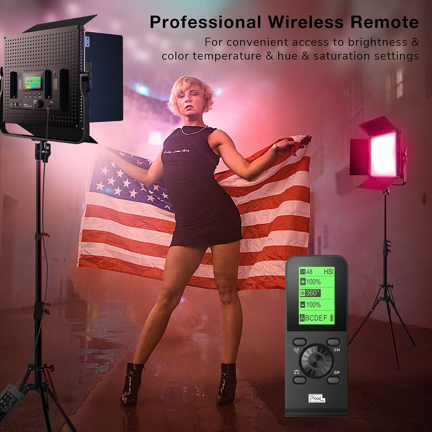 RGB LED Photography Light with Wireless Remote, 2600k-10000k CRI 97+ RGB LED Video Light for YouTube Studio, 2 Packs Led Panel Light for Gaming/Streaming/Zoom