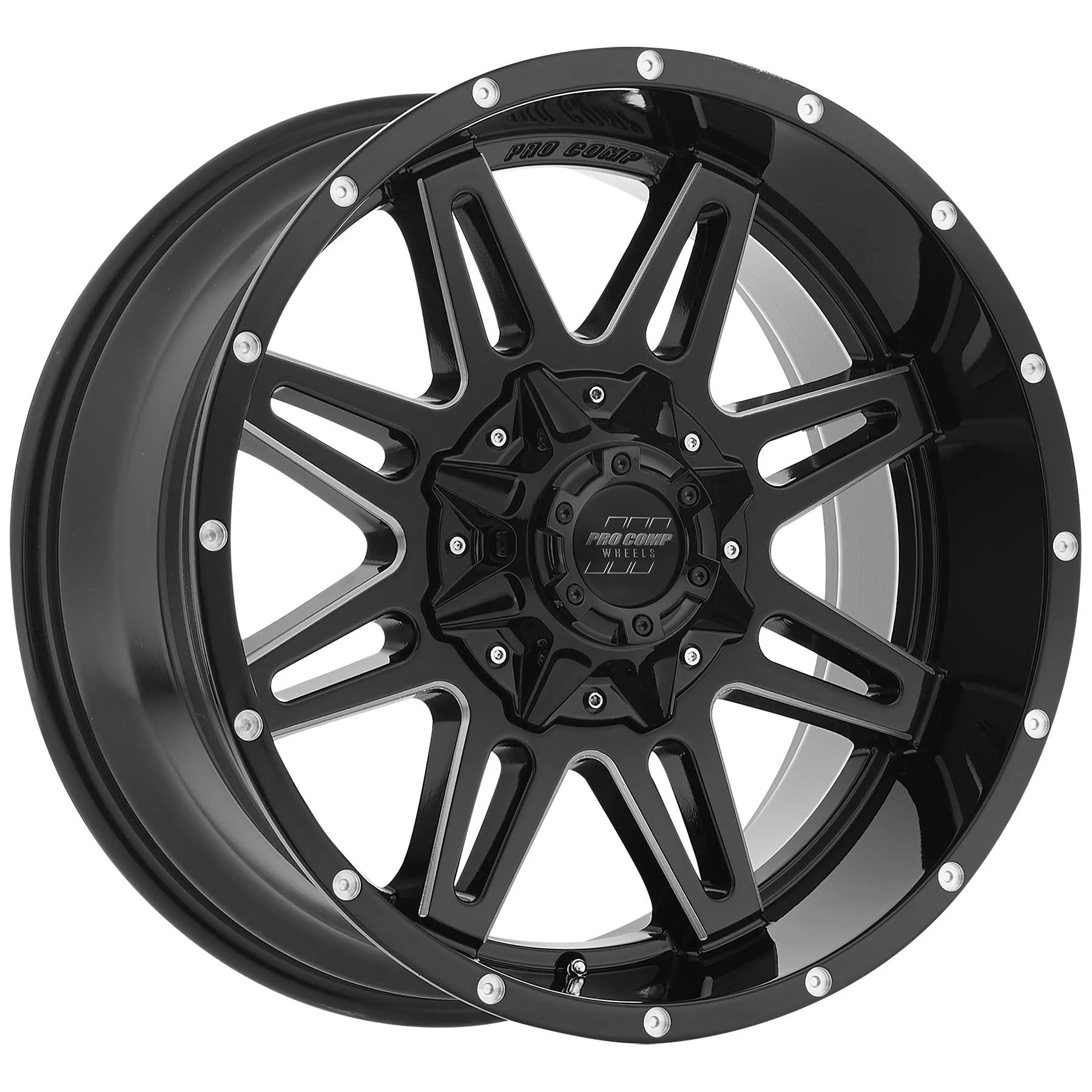 Pro Comp Alloy 8142-29570 Blockade Series 8142 Gloss Black/Machined Finish