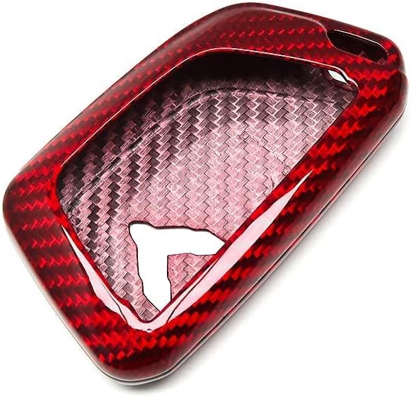 G Brand Genuine Carbon Fiber for Chevrolet Corvette C8 Key Fob Case Cover 2020 2021 2022 (Red, Black) Keyless Entry Shell Trim (Black)
