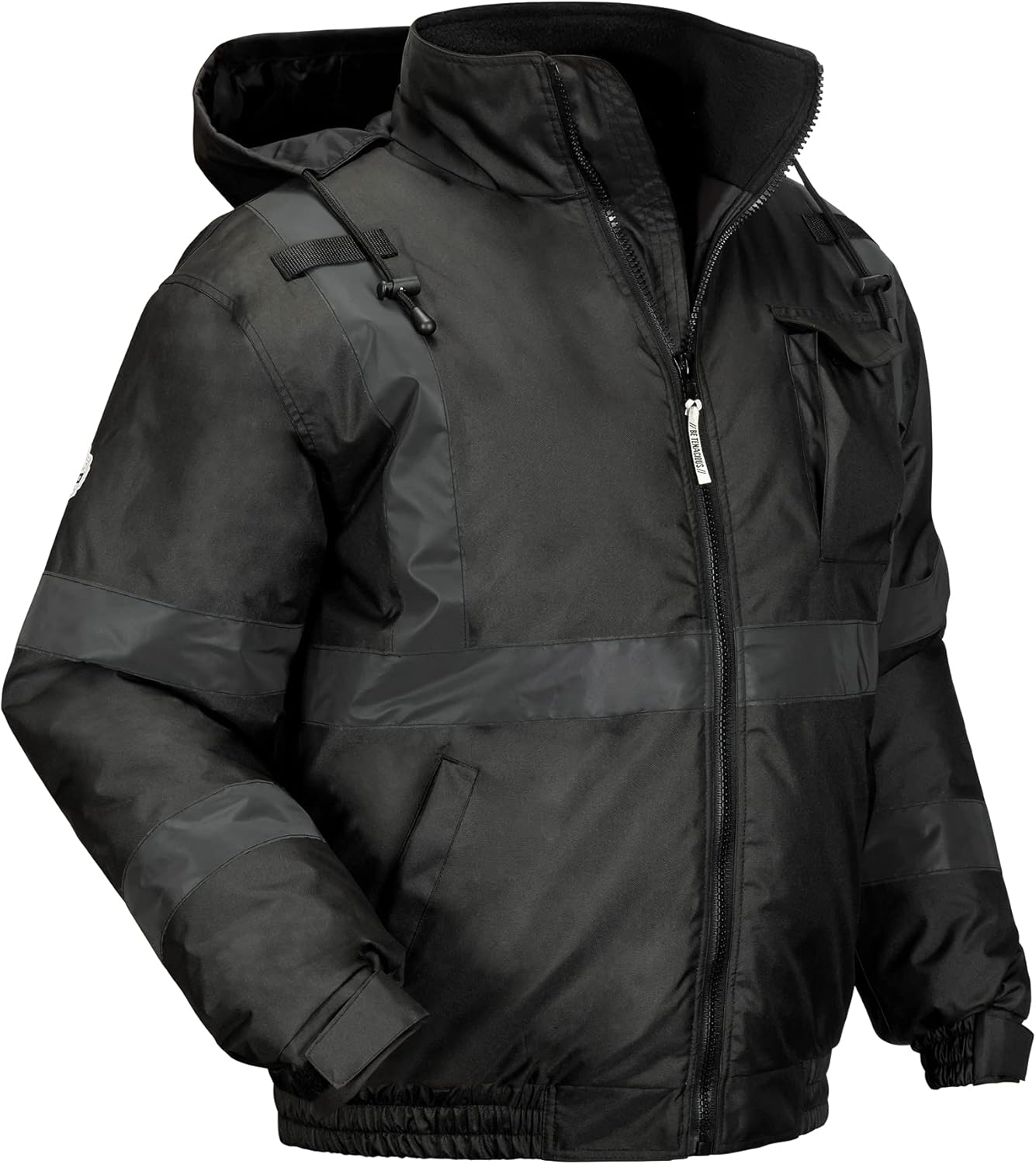 High Visibility Reflective Winter Bomber Jacket, Black Bottom, ANSI Compliant, Ergodyne GloWear 8377