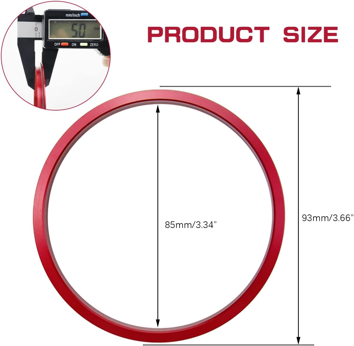 Eunice A/C Vent Ring Outer Trim Decoration Covers Compatible with 2016-2021 2022 Toyota Tacoma A/C Outlet Vent Accessories (4 Pcs Kit Outer Rings-Red)