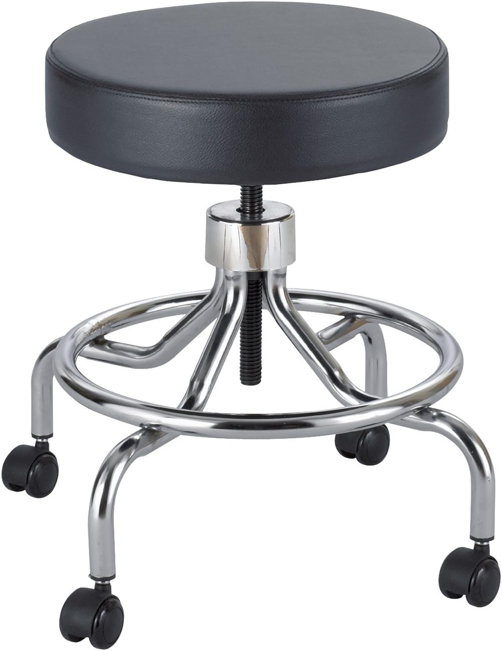 Safco Products 3432BL Lab Stool, Low Base with Screw Lift, Black