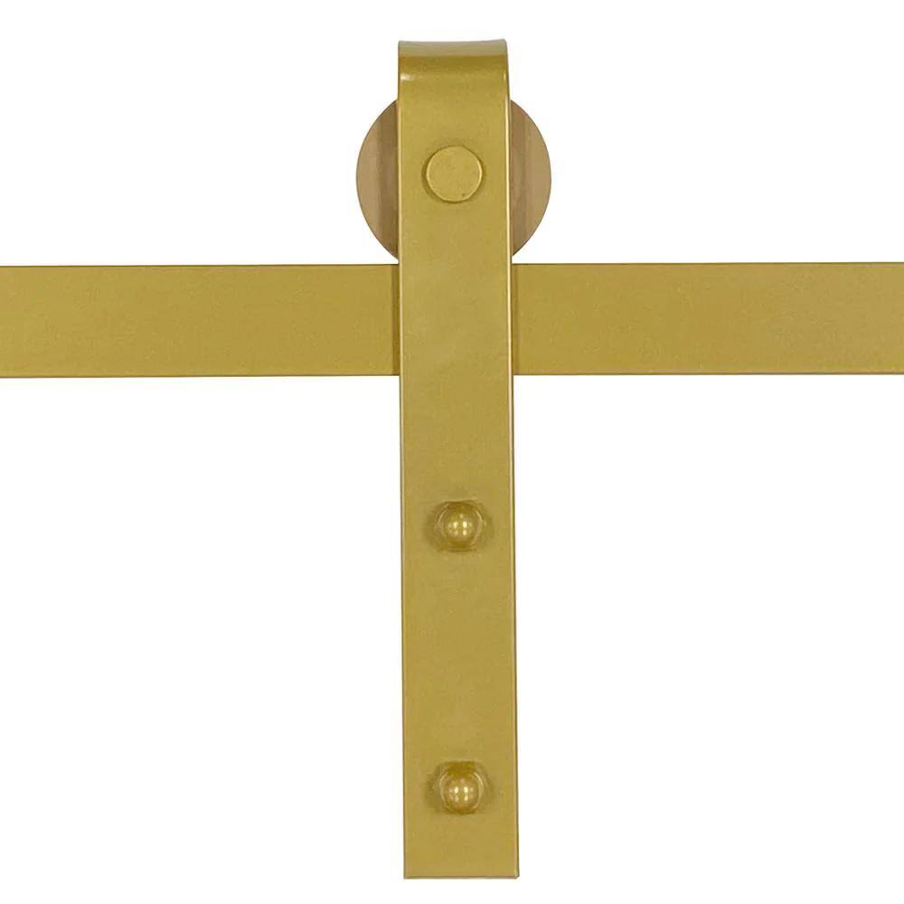 Calhome 72 in. Classic Gold Bent Strap Barn Style Sliding Door Track and Hardware Set
