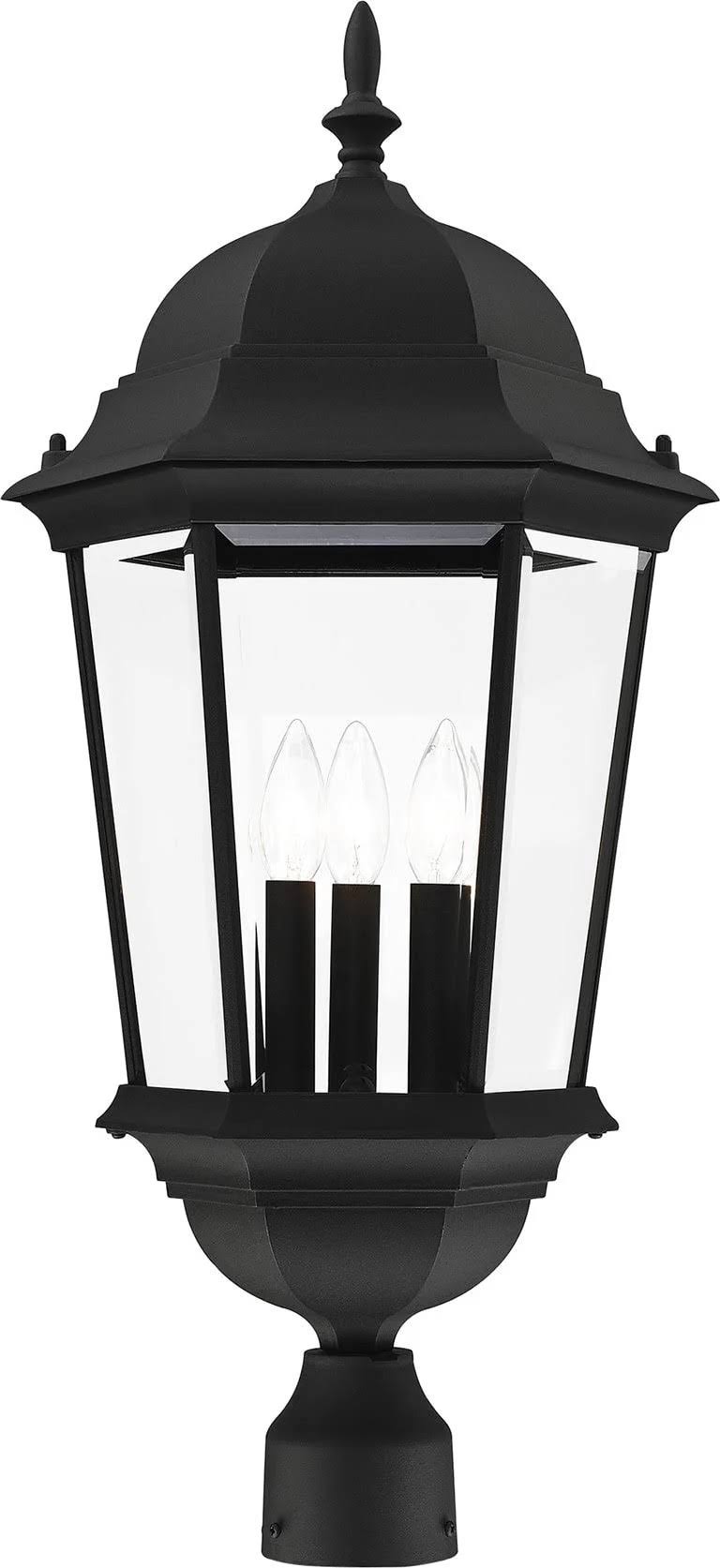 Livex Lighting Hamilton 3 Light Textured Black Outdoor Post Top Lantern | 7568-14