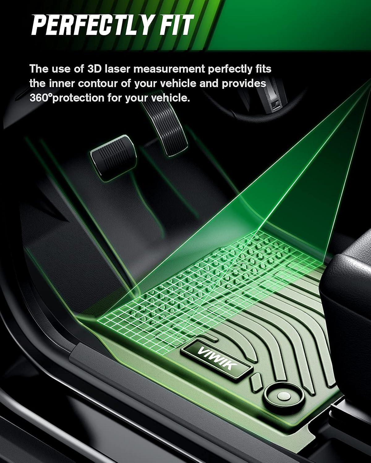 VIWIK Floor Mats Compatible for 2012 2013 2014 2015 2016 CR-V LX EX SE, Car Mats All Weather Custom Floor Liners Full Set Include 1st and 2nd Row Front & Rear, Automotive Floor Mats TPE Black