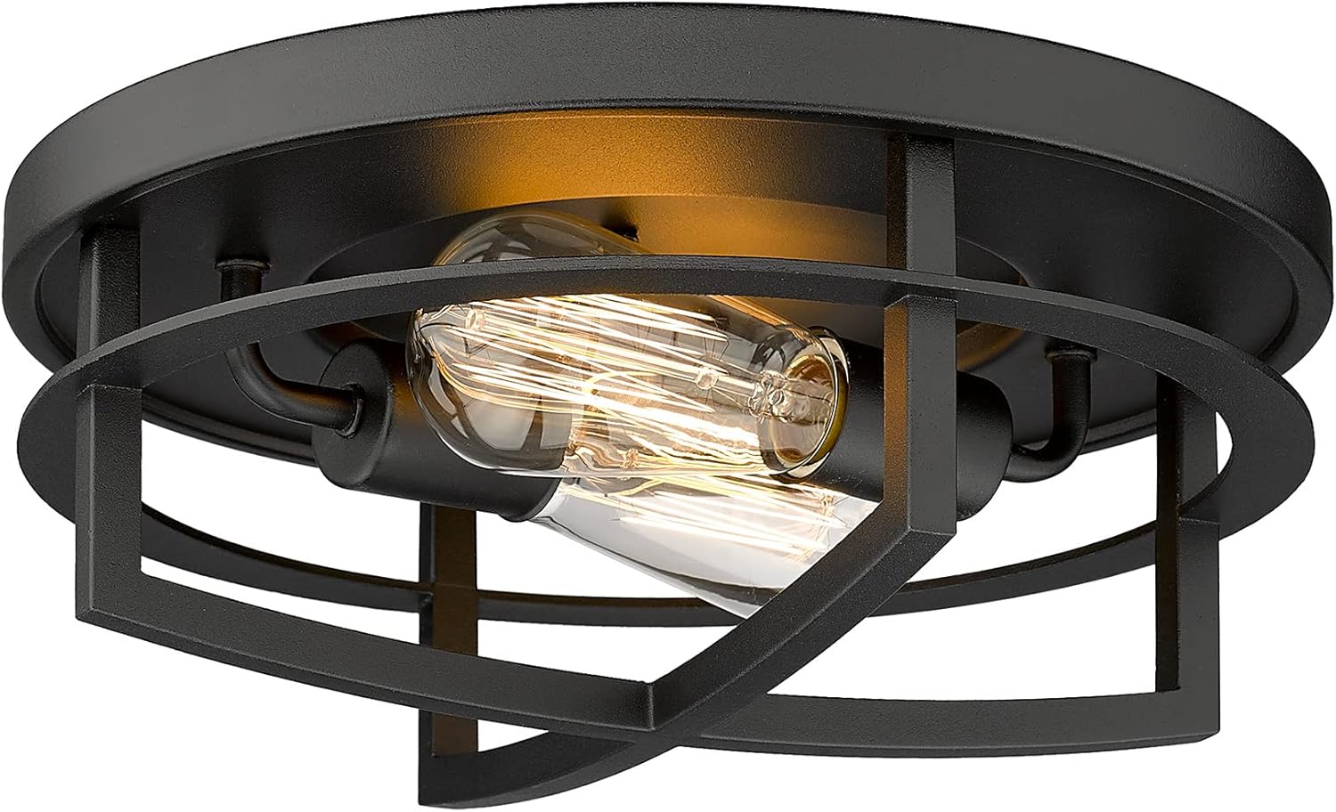 FEMILA Ceiling Light Fixture,2-Light Farmhouse Flush Mount Ceiling Light for Hallway Foyer Bedroom,13 inch Black Finish,4FW01-F BK