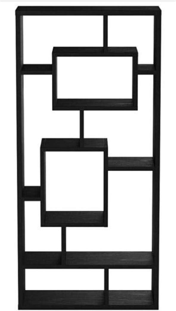 Coaster Home Furnishings Asymmetrical Cube 10-Shelf Black Oak Bookcase