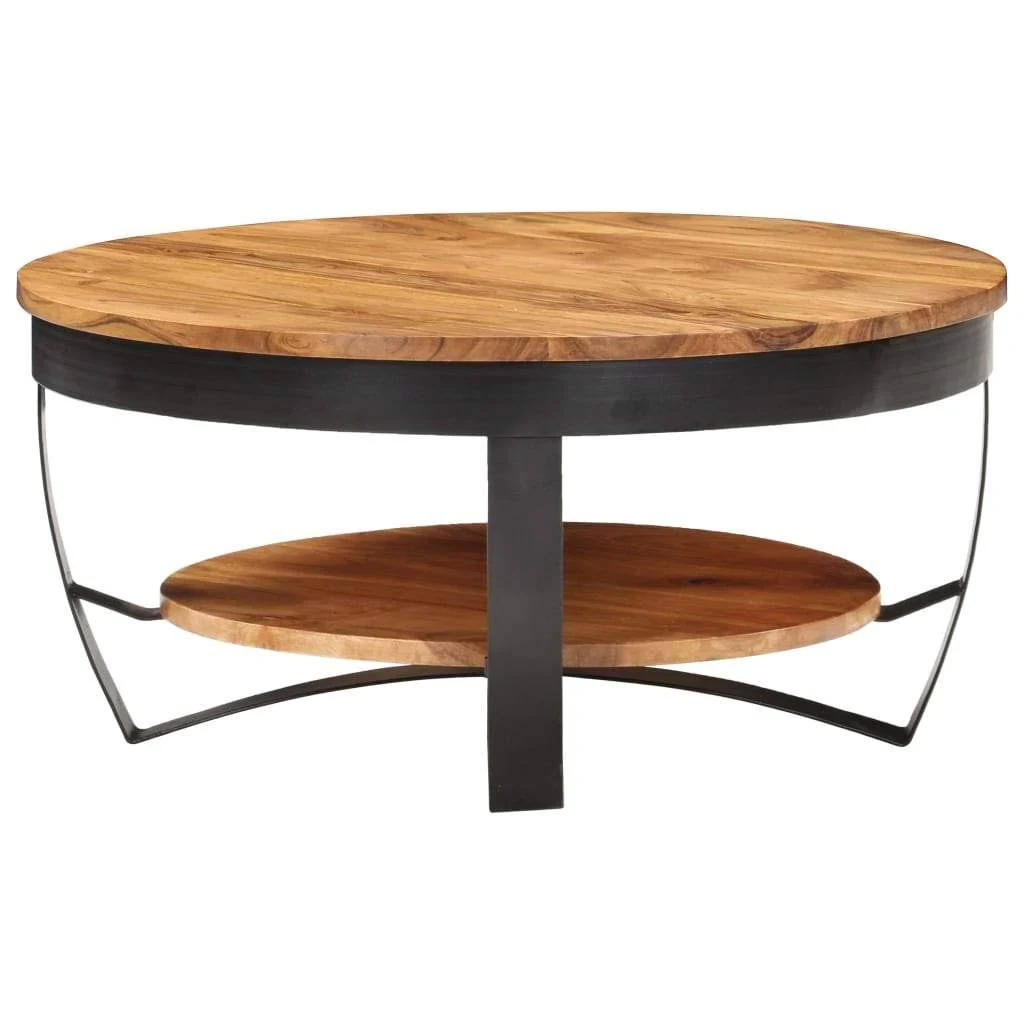 vidaXL Coffee Table 25.6x22x25.6x22x12.6x22 Solid Acacia Wood
