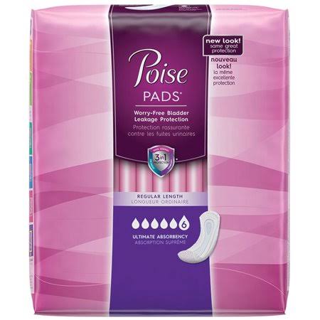 Poise Incontinence Overnight Pads, Ultimate Absorbency, Long, 15.9x22 Part No. 33593 (27/package)